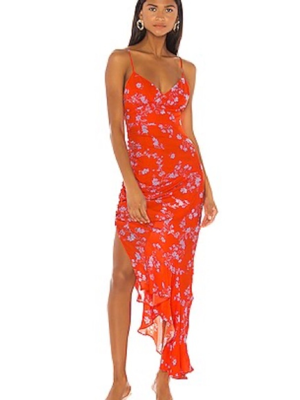 Triangle Top Slip Dress in Poppy Multi